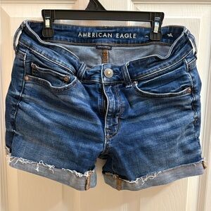 American Eagle Outfitters Women's Dark Blue Jean Shorts